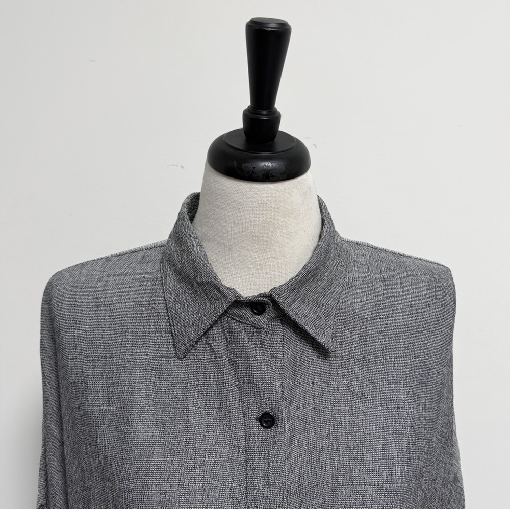 Blanque Black White Button Up Collared Oversized … - image 2